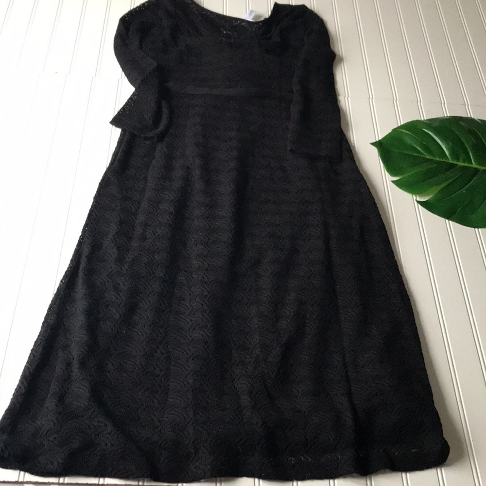 Loft crossover tie waist black lace dress NWT - Picture 4 of 10